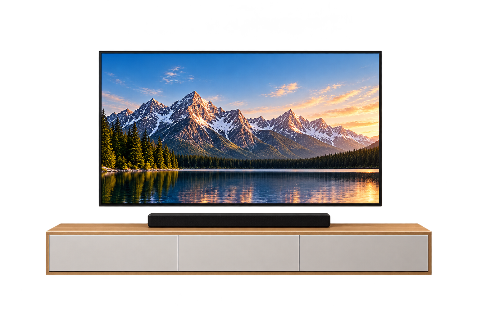 Professional mounting a TV on a wall